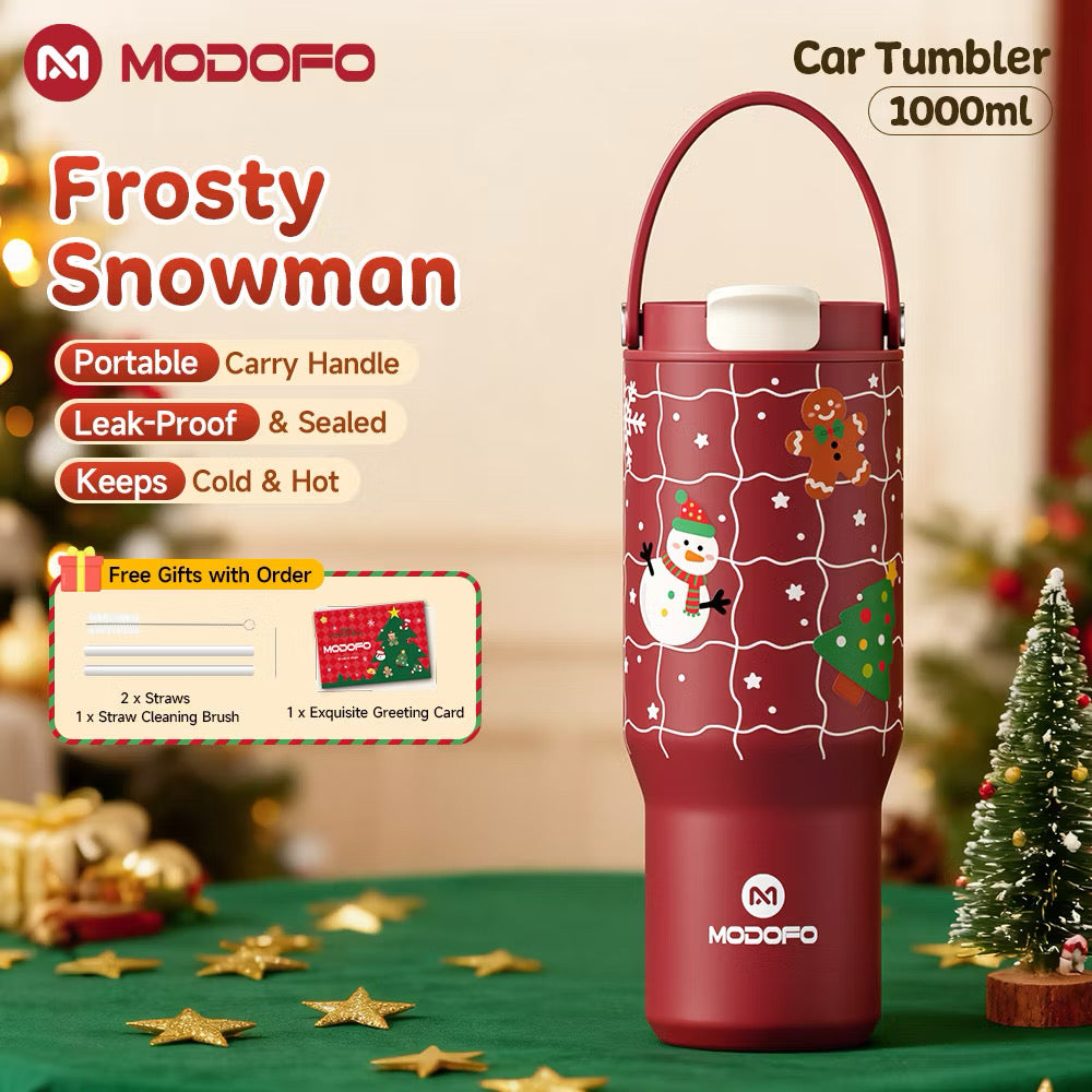 MDF Tumbler Thermos Bottle With Straw 32oz/1000ml