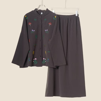 YM Bloom Set (Blouse & Skirt) - Free Size / Plus Size