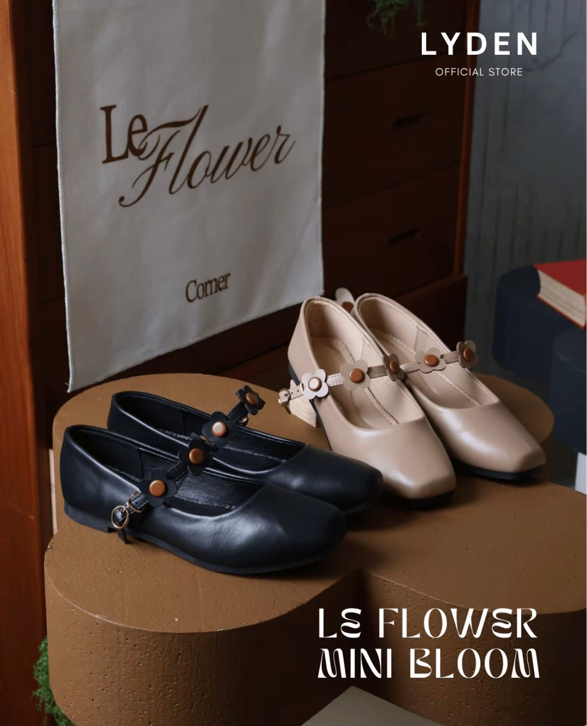 LYDEN Le Flowers Mini Bloom Flats with Bloom Strap Series