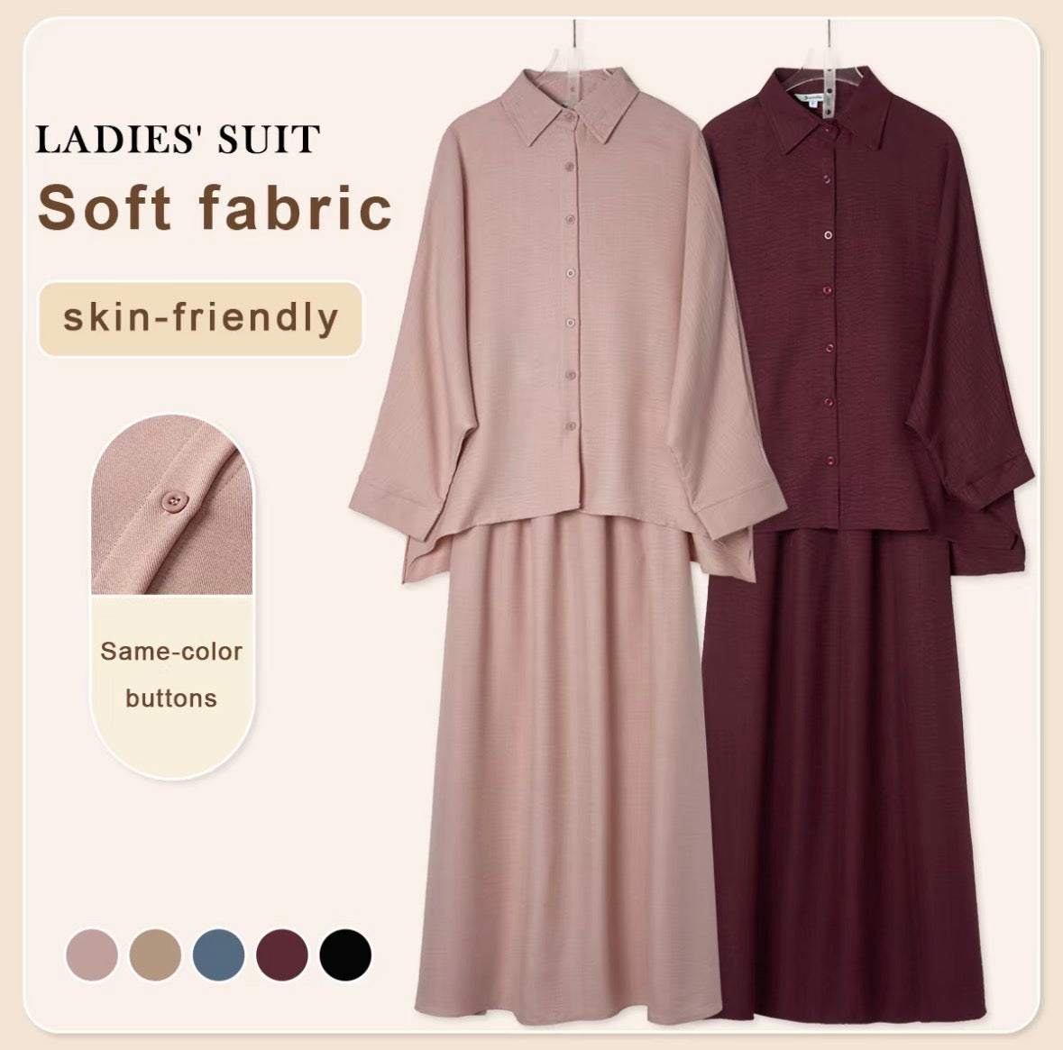 YM Alexa Skirt Set (Free/Plus Size)