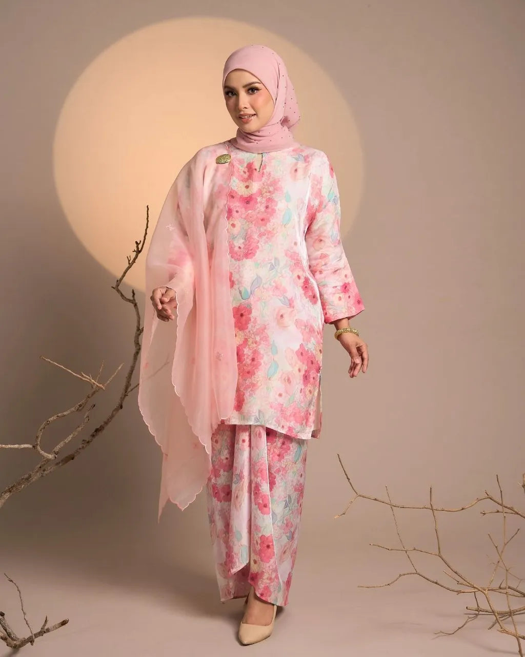 HW Harum Shimmer Satin Kurung With Pario Set
