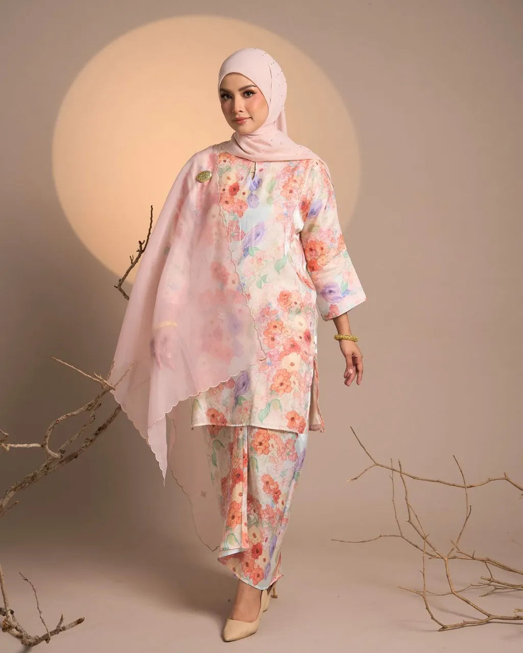 HW Harum Shimmer Satin Kurung With Pario Set