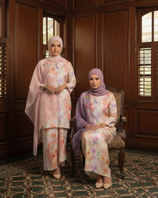 HW Harum Shimmer Satin Kurung With Pario Set
