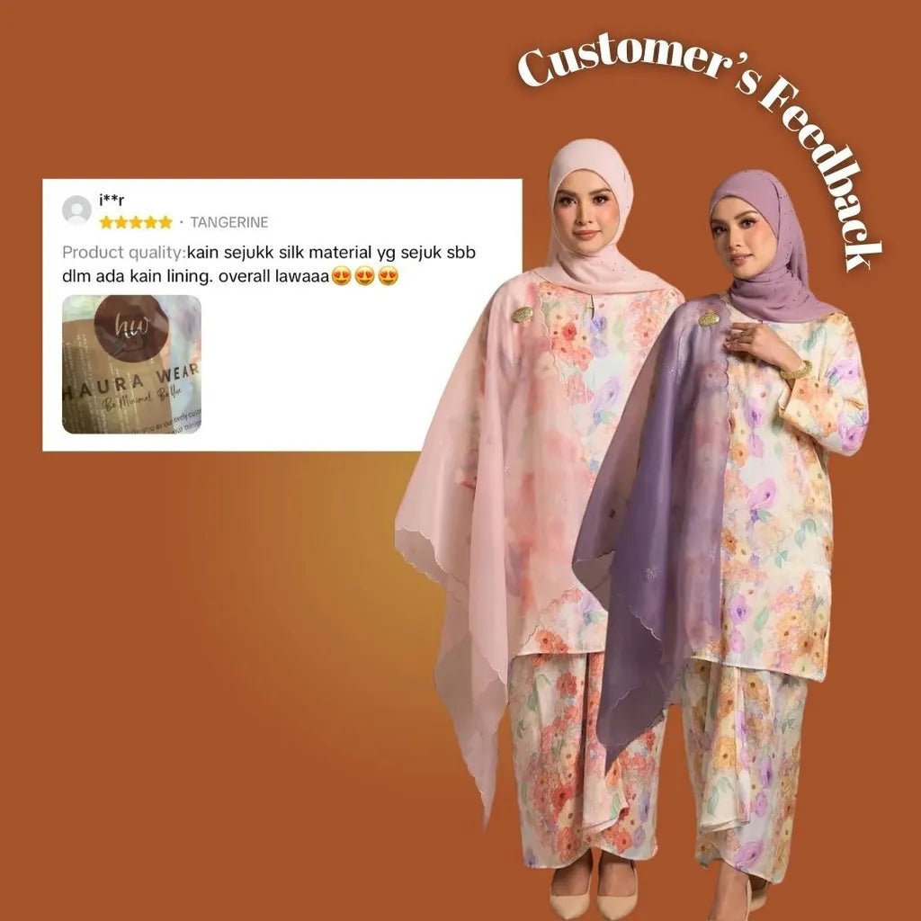 HW Harum Shimmer Satin Kurung With Pario Set