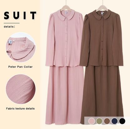 YM Yuri Set (Blouse & Skirt) - Free Size / Plus Size