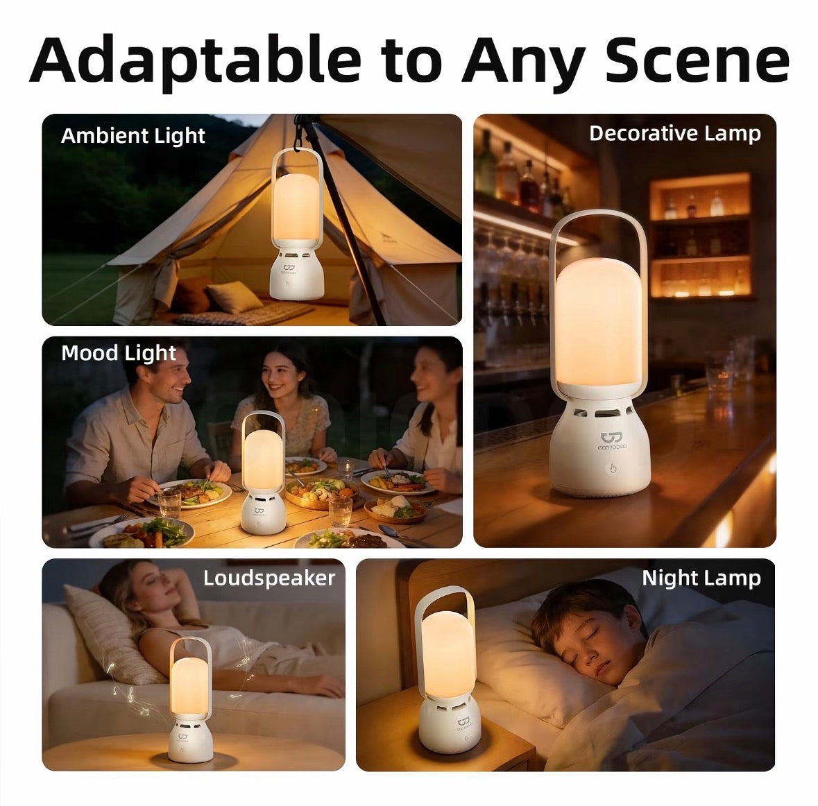 GJDQ Night Lamp + Portable Speaker