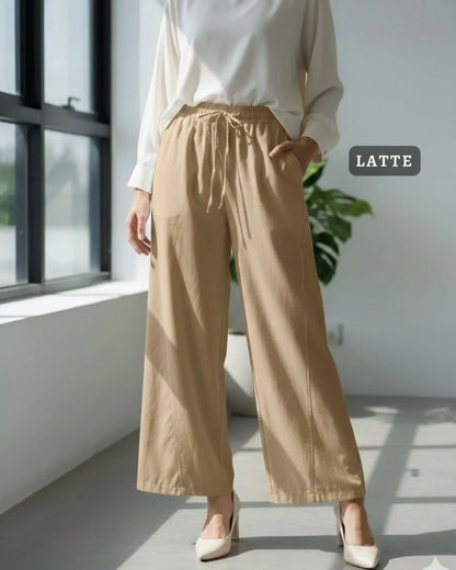 HW Qisha Cotton Straight Cut Palazzo Long Pants