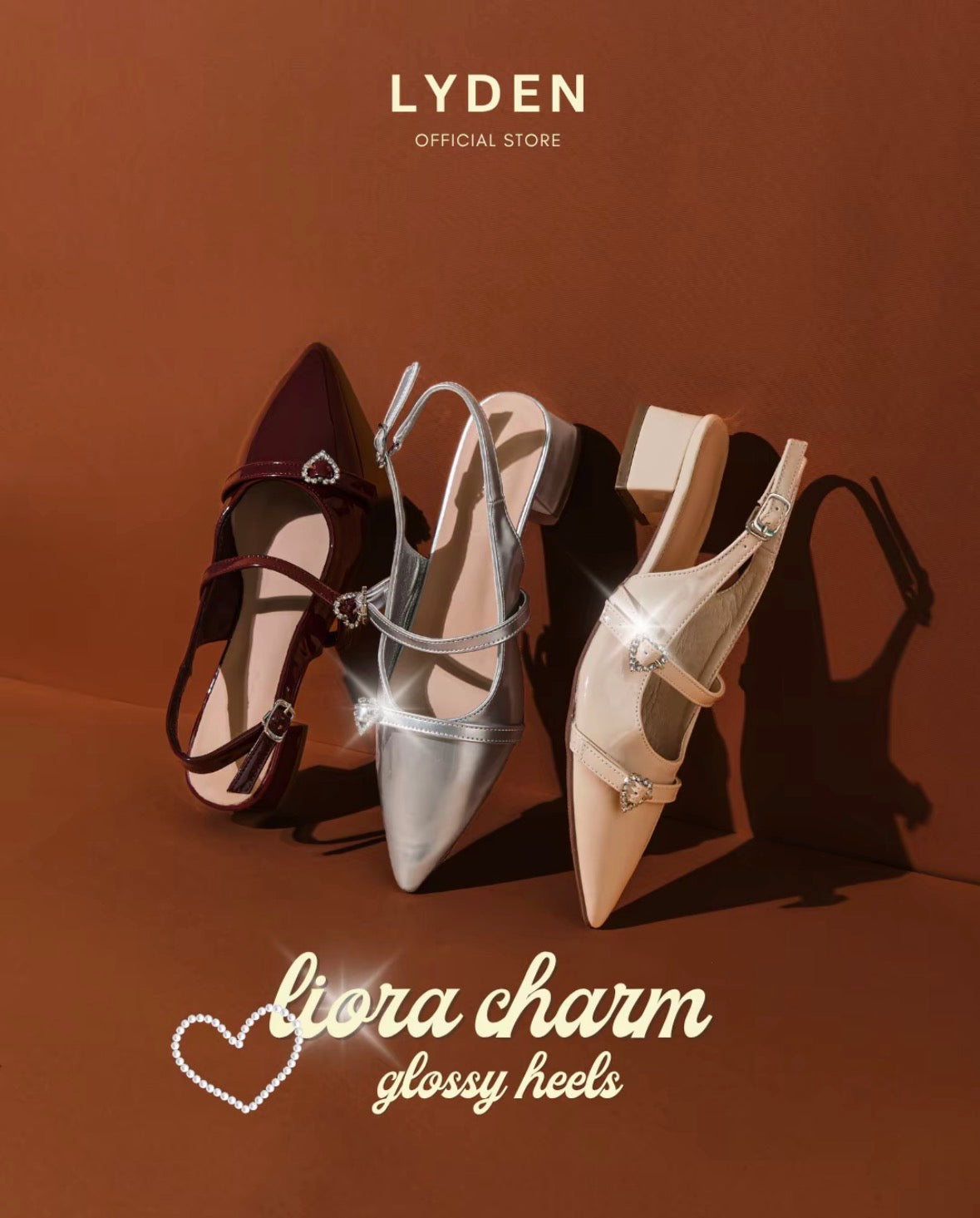 LYDEN Liora Charm Glossy Heels