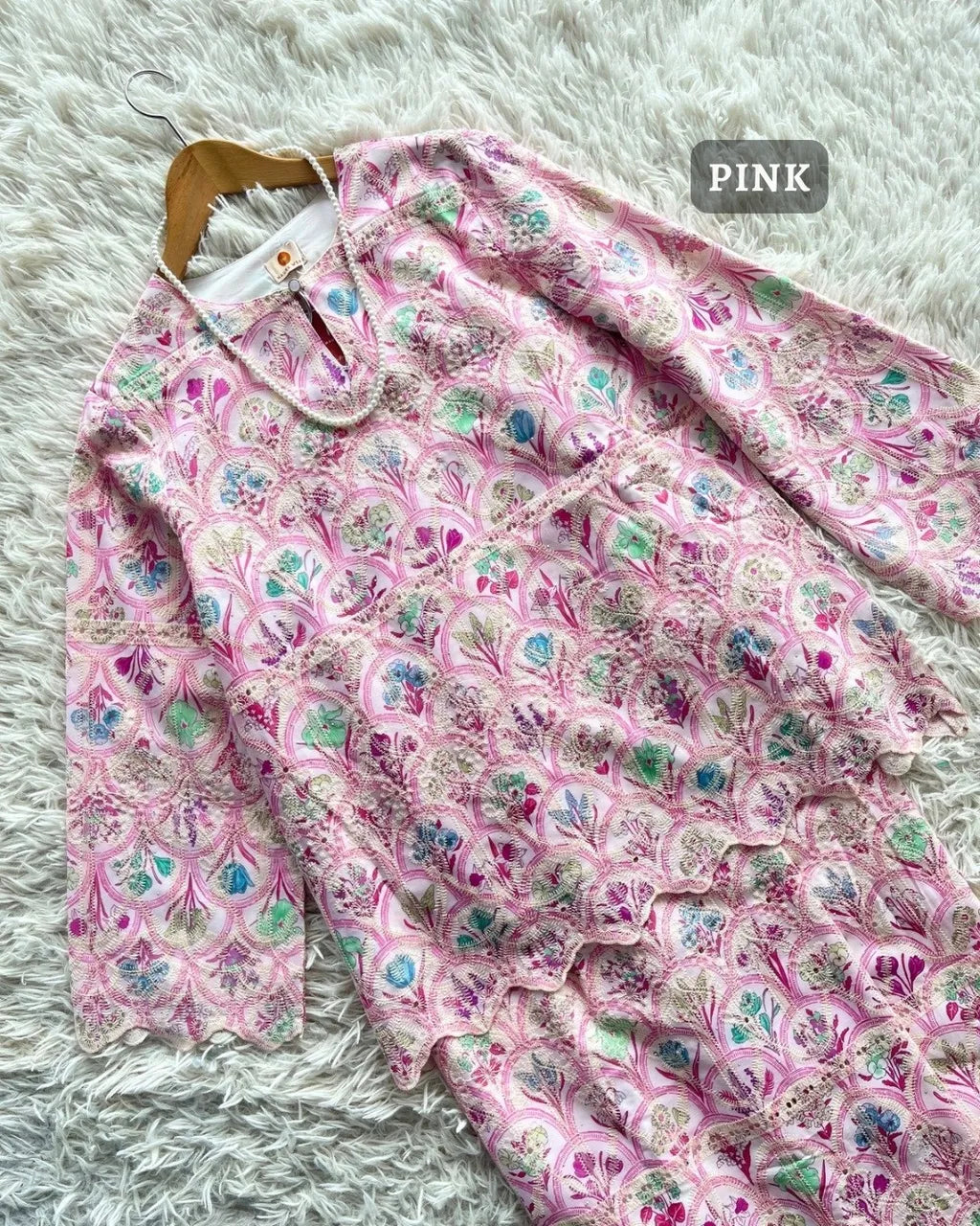 HW Anggun Eyelet Mini Kurung with Scallop Embroidery