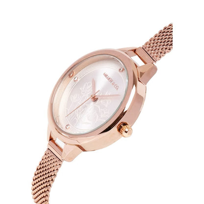 Milliot & Co Valerie Mesh Strap Analog Watch with Bangle Set