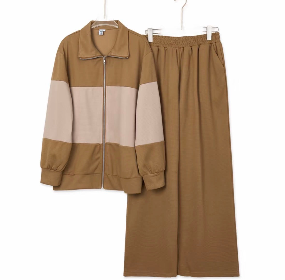 YM Two-Tone Pant Set (Free Size/Plus Size)