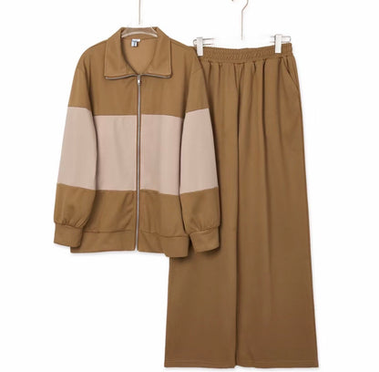 YM Two-Tone Pant Set (Free Size/Plus Size)