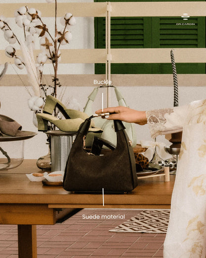 Dr Cardin [The Raya Table Collection] Women Dumpling Weave Sling Bag / Suede / Faux Leather BG-868
