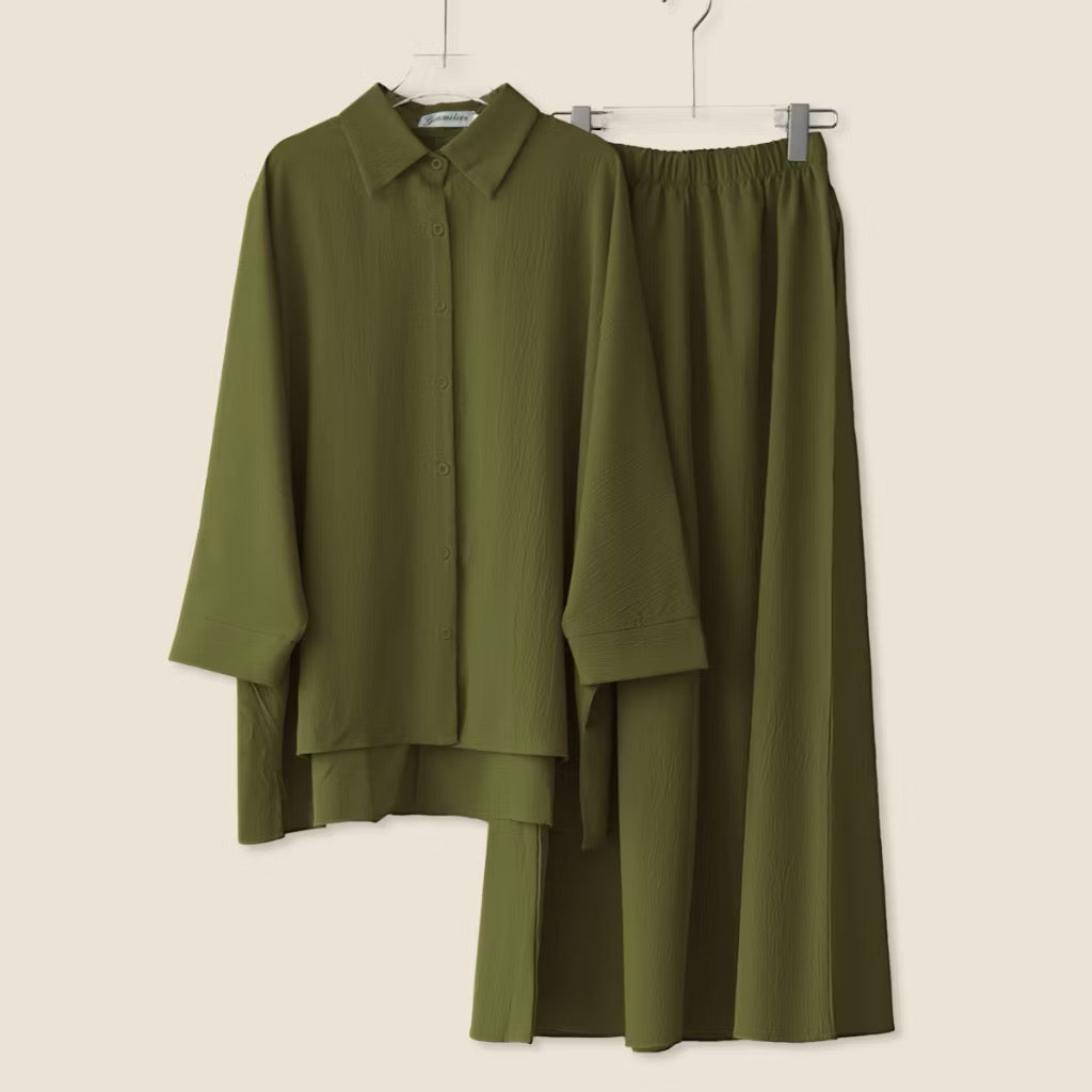 YM Helena Set (Blouse & Skirt) - Free Size
