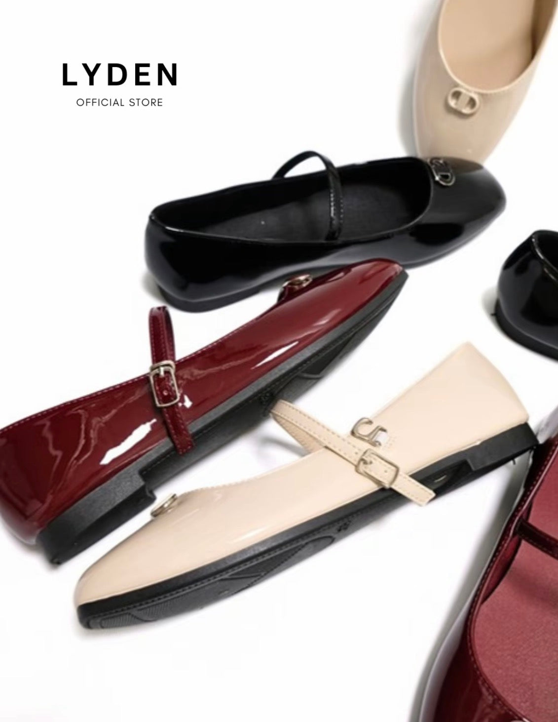 LYDEN Clara Glossy Strap Flats Series