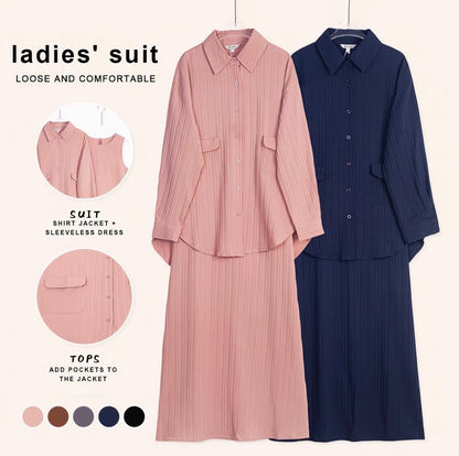 YM Ines Cardi with Long Inner Dress - FS/PS