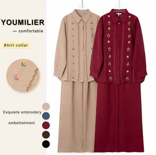 YM Kalissa Embroidered Pants Set - FS/PS