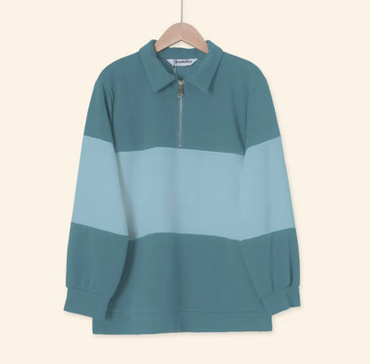 YM Unisex Stripe Polo Waffle Top