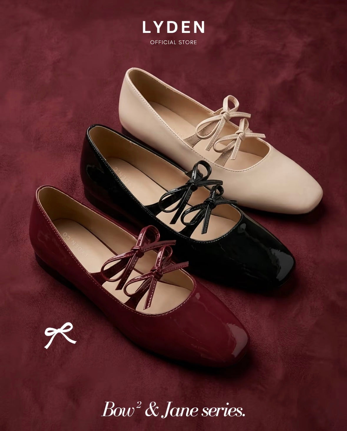 LYDEN Mary Jane Bow and Jane Flats