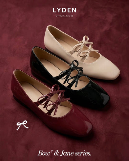LYDEN Mary Jane Bow and Jane Flats