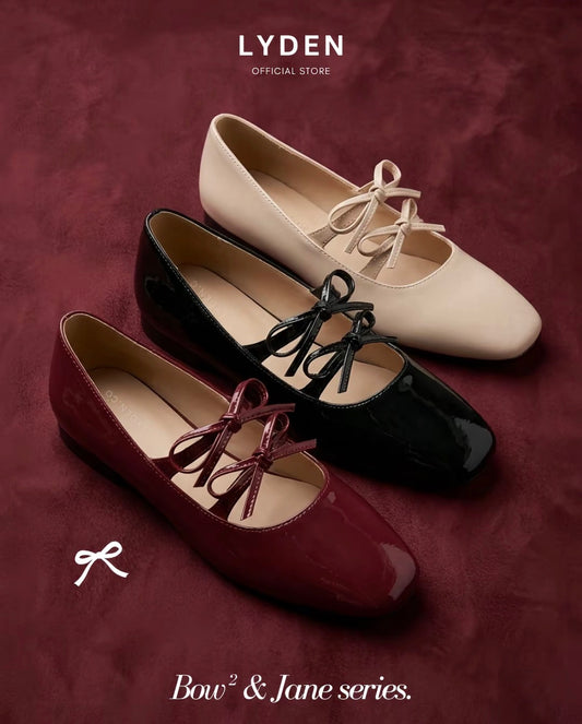 LYDEN Mary Jane Bow and Jane Flats