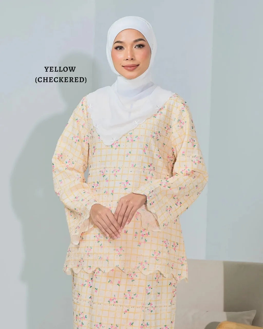 HW Anggun Eyelet Mini Kurung with Scallop Embroidery