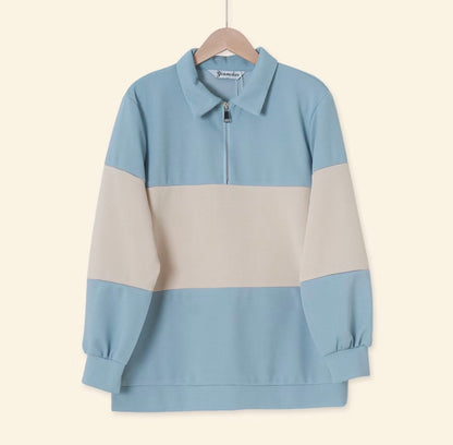 YM Stripe Polo Waffle Top
