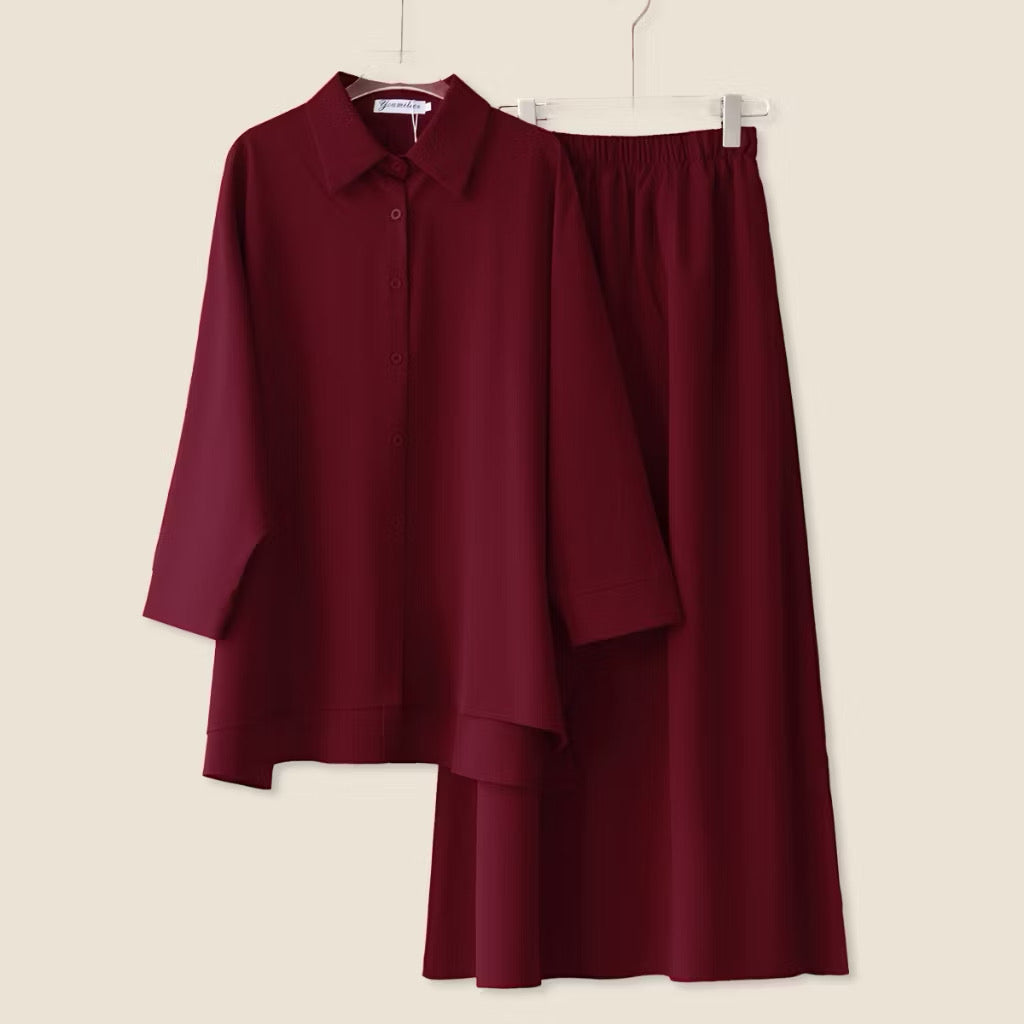 YM Helena Set (Blouse & Skirt) - Free Size