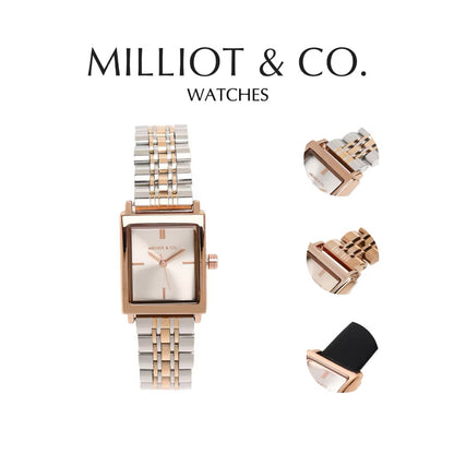 Milliot & Co Sima Leather/Steel Analog Watch