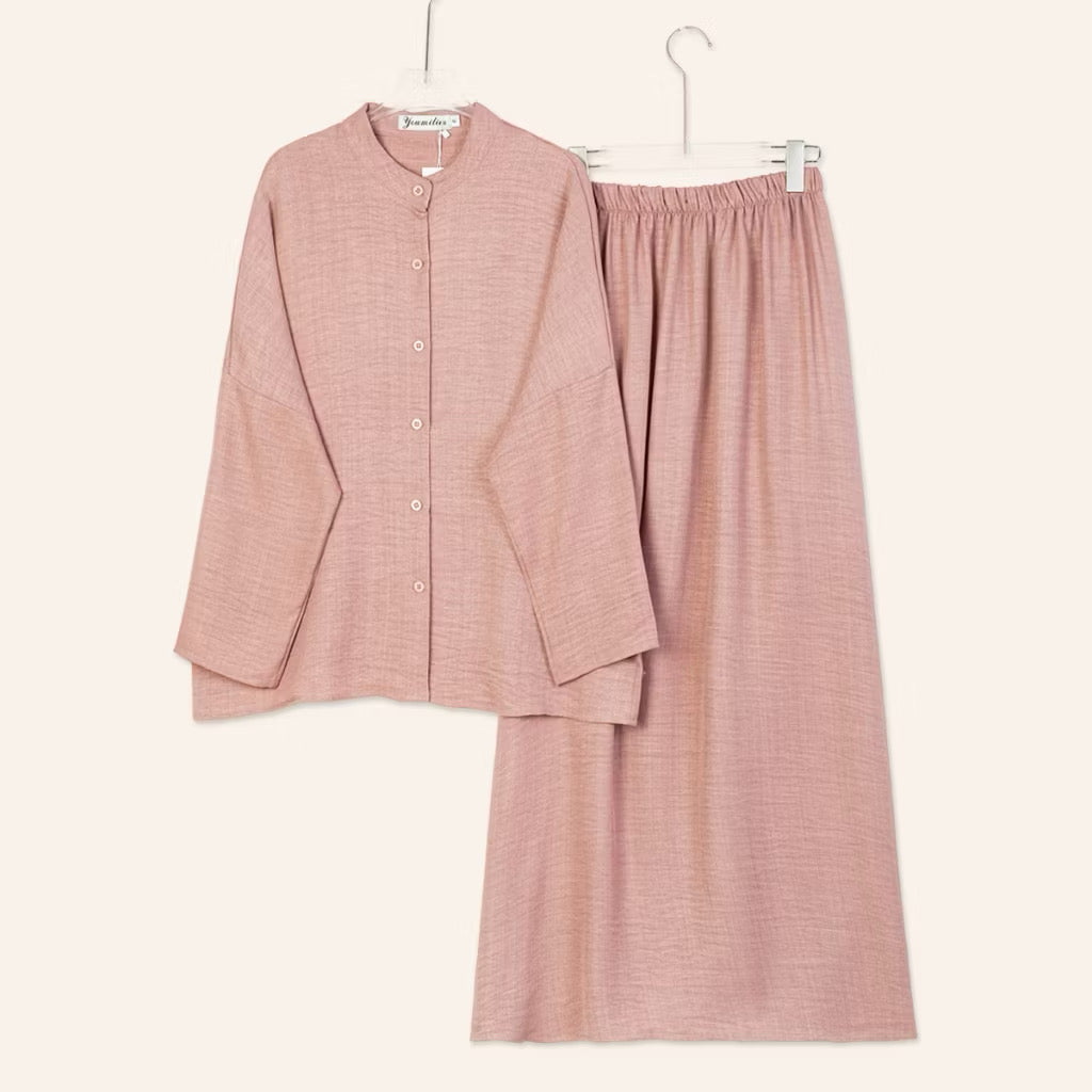 YM Yujin Set (Blouse & Skirt) - Free Size / Plus Size