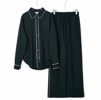 YM French Pant Set - Free/Plus Size