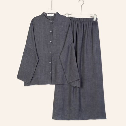 YM Yujin Set (Blouse & Skirt) - Free Size / Plus Size