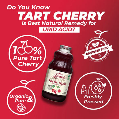 Lakewood Organic Pure Tart Cherry Fruit Juice 946ml (Gluten Free)
