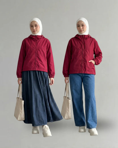 HW [TOP ONLY] Miley Plain Hoodie Jacket Windbreaker