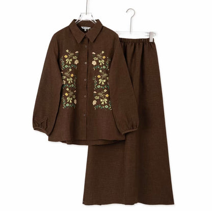 YM Jolana Embroidered Skirt Set - FS/PS