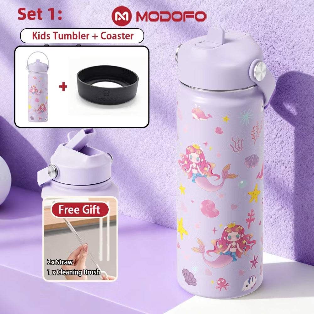 MDF  Kids Tumbler Thermos With Straw Bottle 18oz/530ml