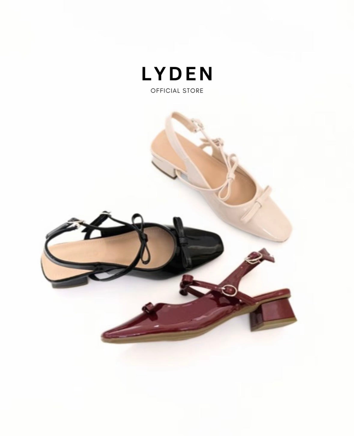 LYDEN Mary Jane Bow and Jane 4cm Pump Heels Series