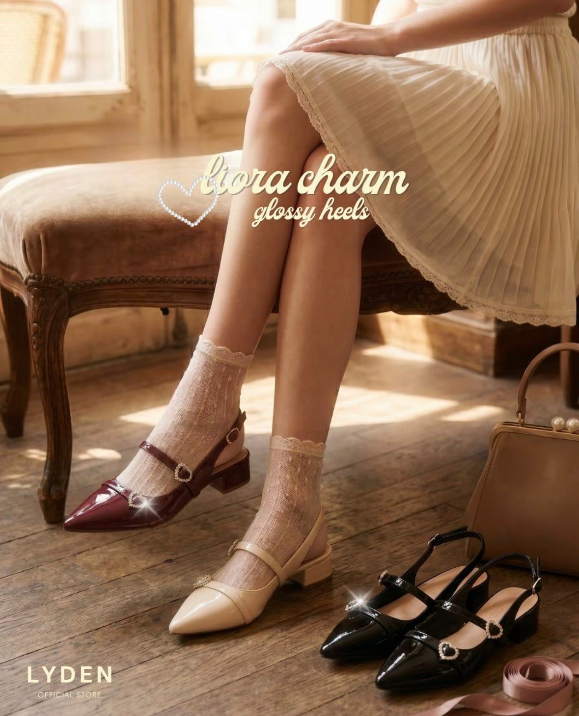LYDEN Liora Charm Glossy Heels