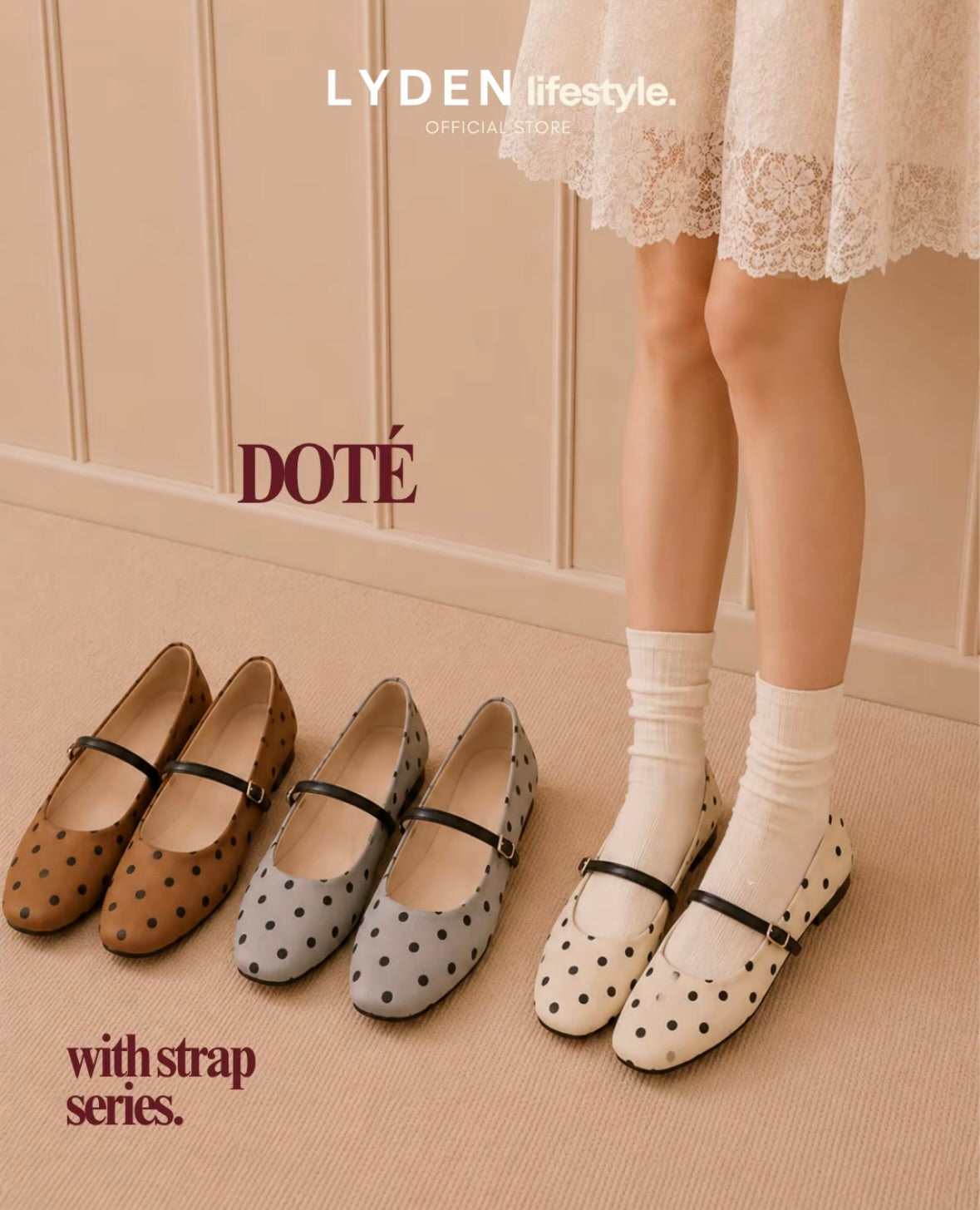LYDEN Doté Strap Flats