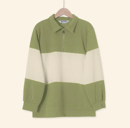YM Unisex Stripe Polo Waffle Top