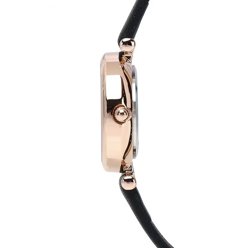 Milliot & Co Endora Rose Gold Leather Strap Watch