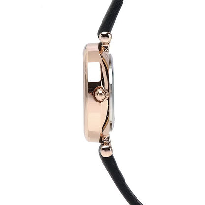Milliot & Co Endora Rose Gold Leather Strap Watch