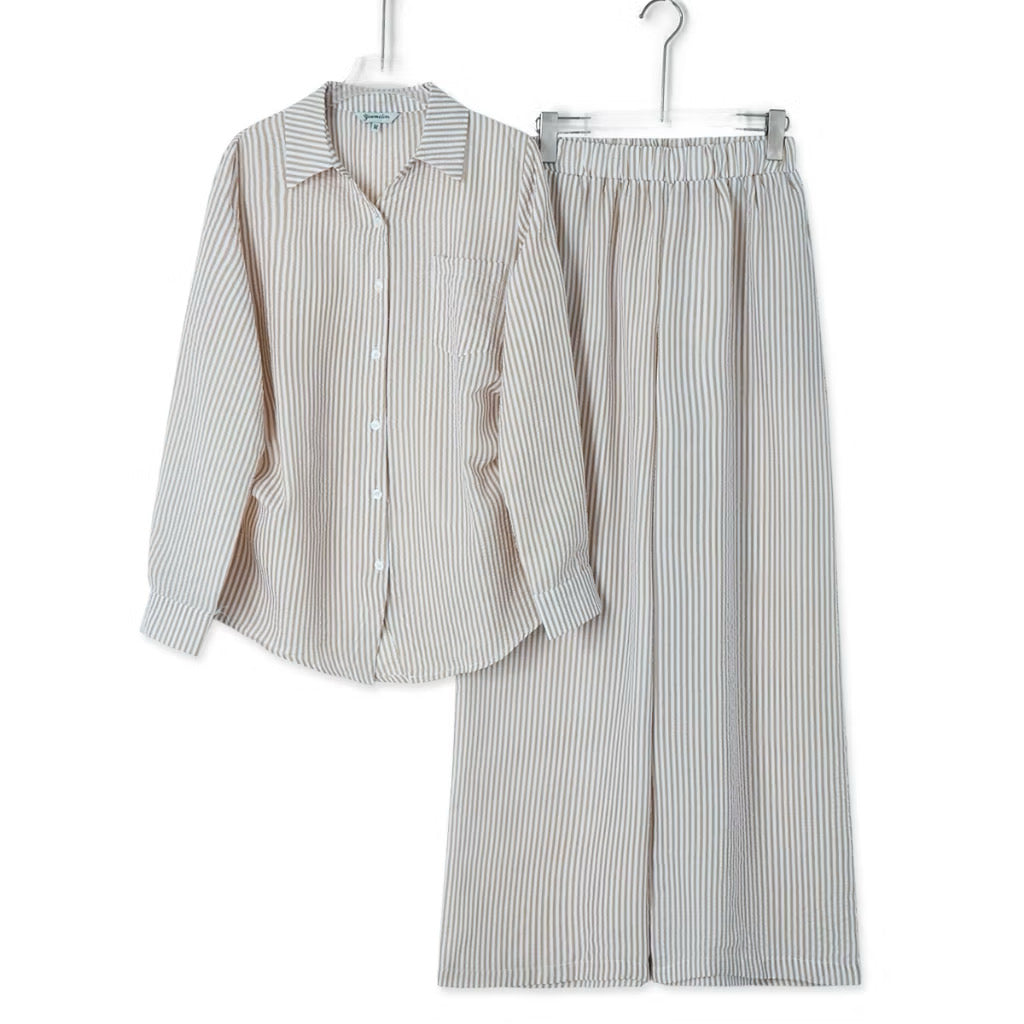 YM Suzy Striped Pants Set - S-XL