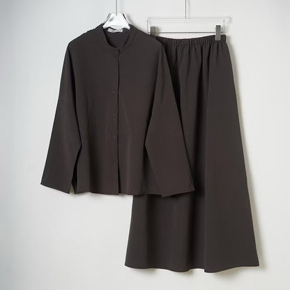 YM Sofea Set (Blouse & Skirt) - Free Size / Plus Size