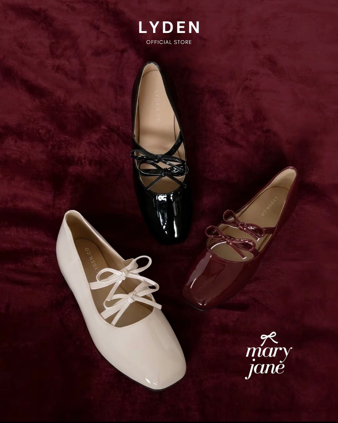 LYDEN Mary Jane Bow and Jane Flats