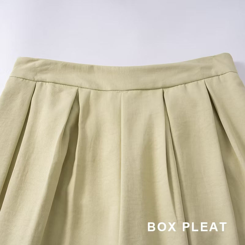 YM Renata Wide Leg Box Pleated Pants