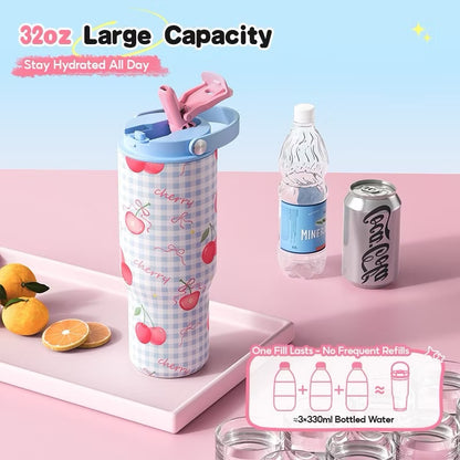 MDF Tumbler Thermos Bottle With Straw 32oz/1000ml