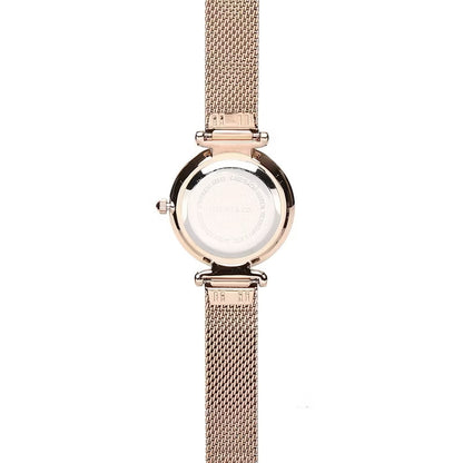 Milliot & Co Endora Rose Gold Leather Strap Watch