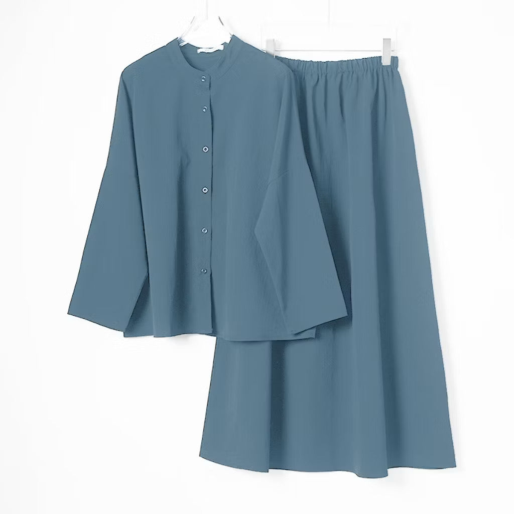 YM Sofea Set (Blouse & Skirt) - Free Size / Plus Size