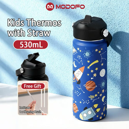 MDF  Kids Tumbler Thermos With Straw Bottle 18oz/530ml